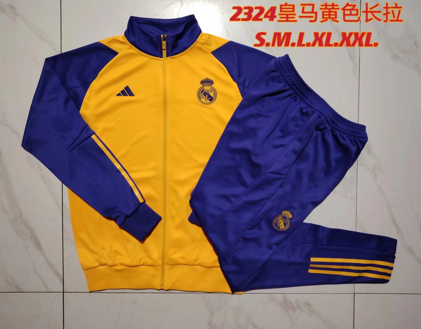 AAA Quality Real Madrid 23/24 Tracksuit - Yellow